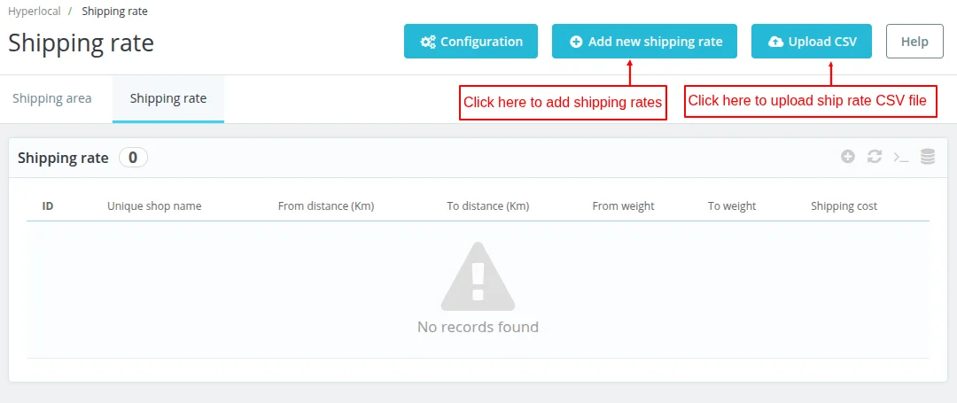 Add new shipping rates