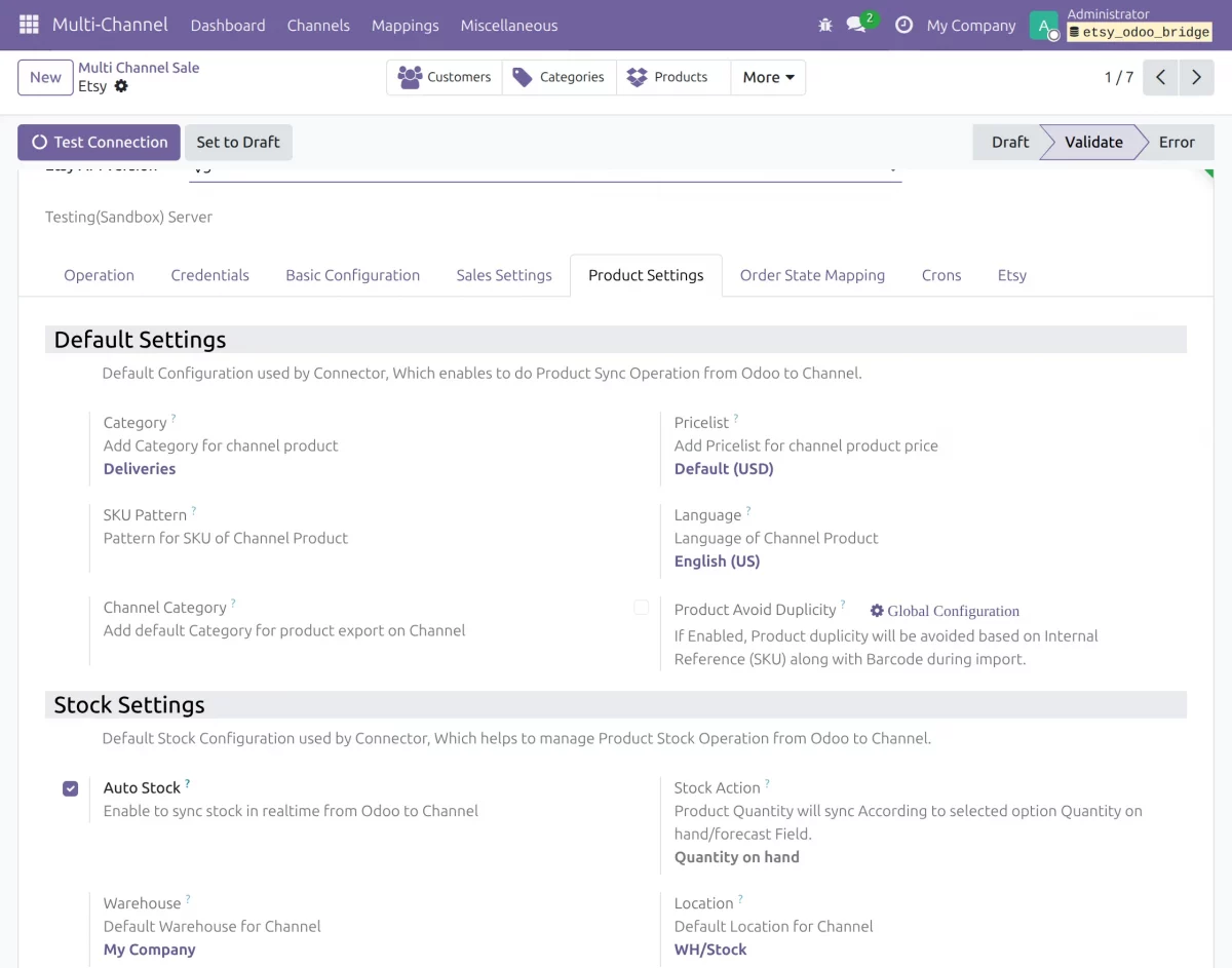 Product sync
