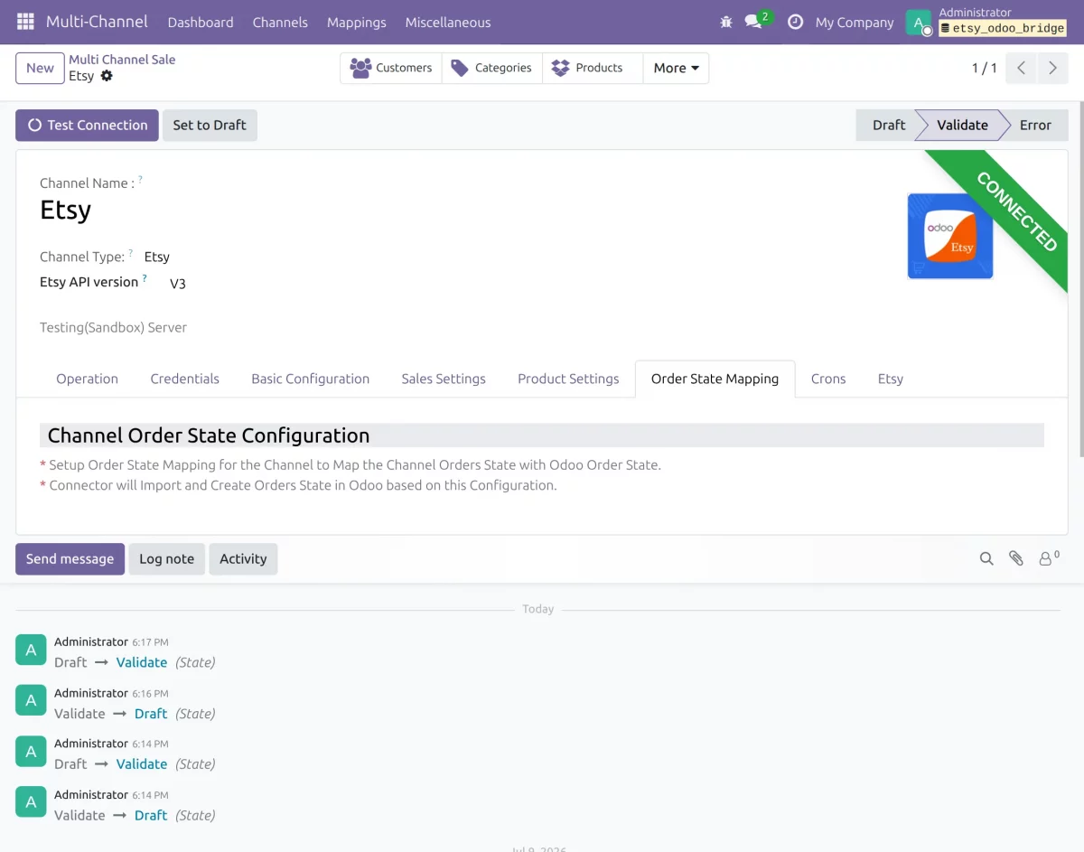 configuring order state mapping