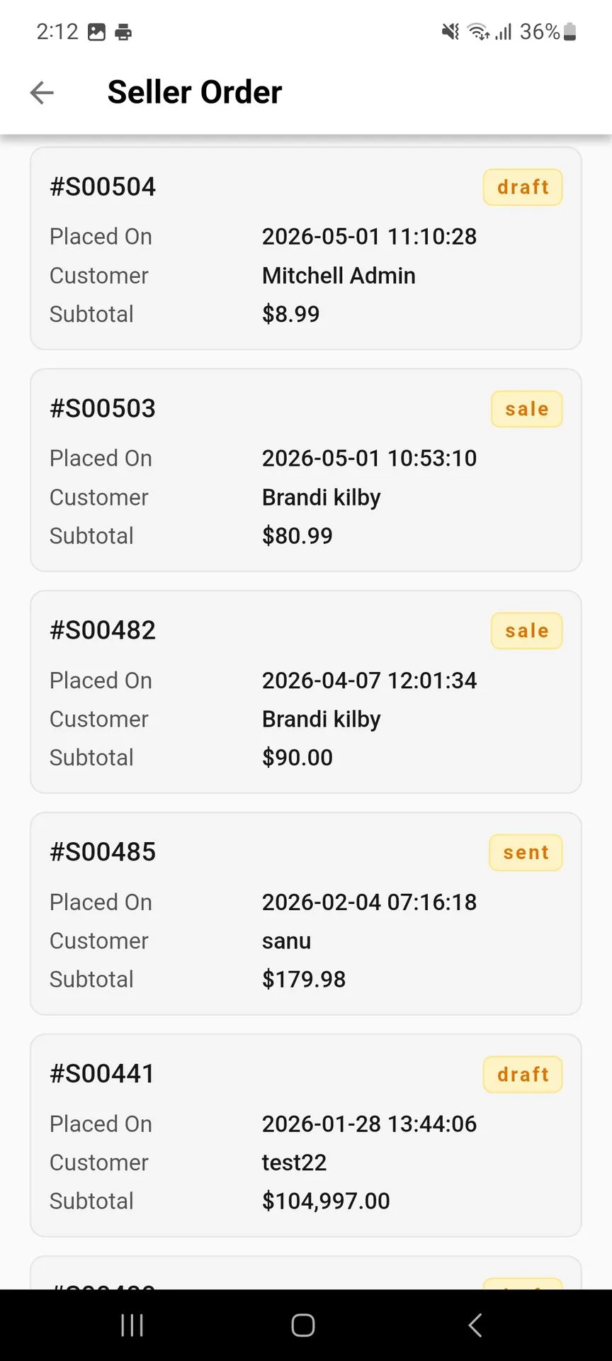 Seller Order
