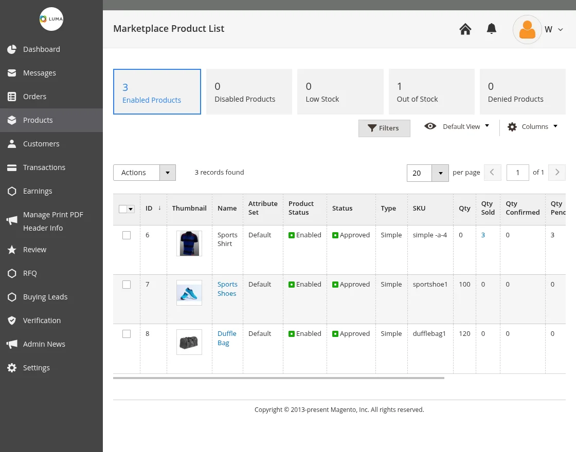 supplier product list