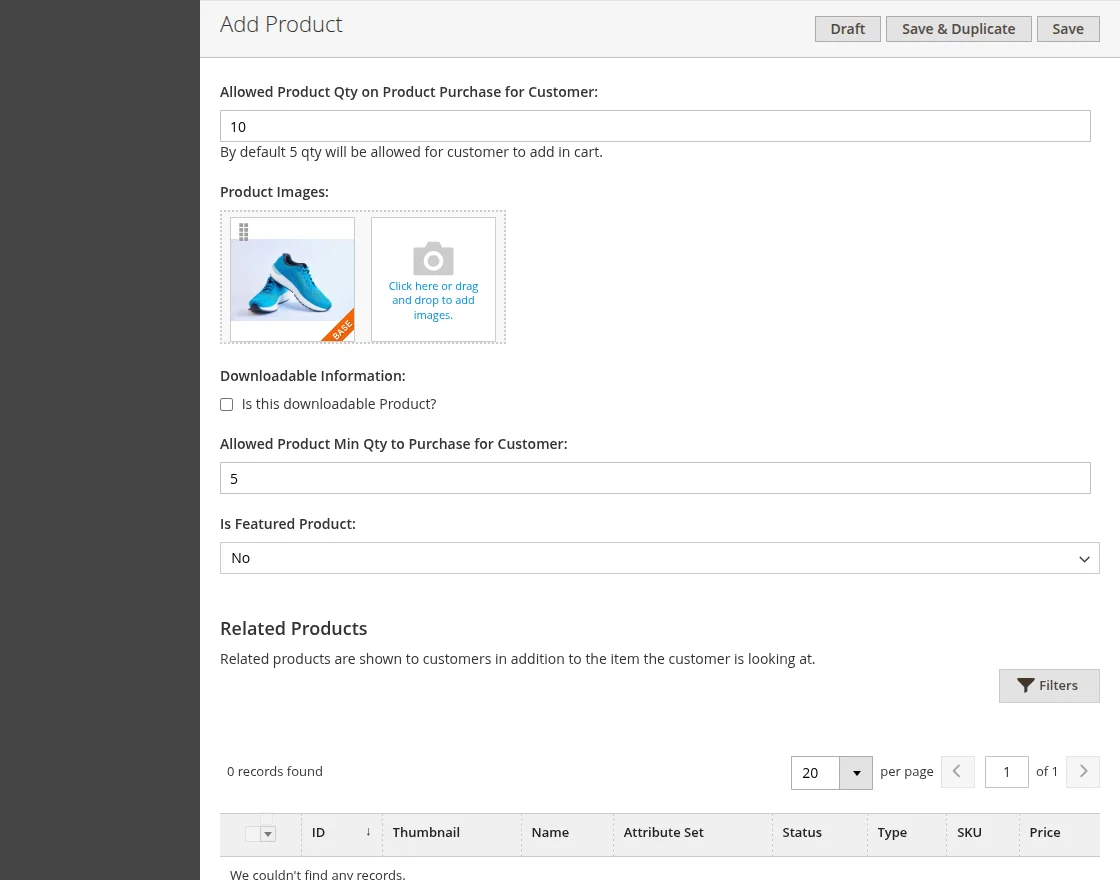 supplier sets minimum quantity restriction