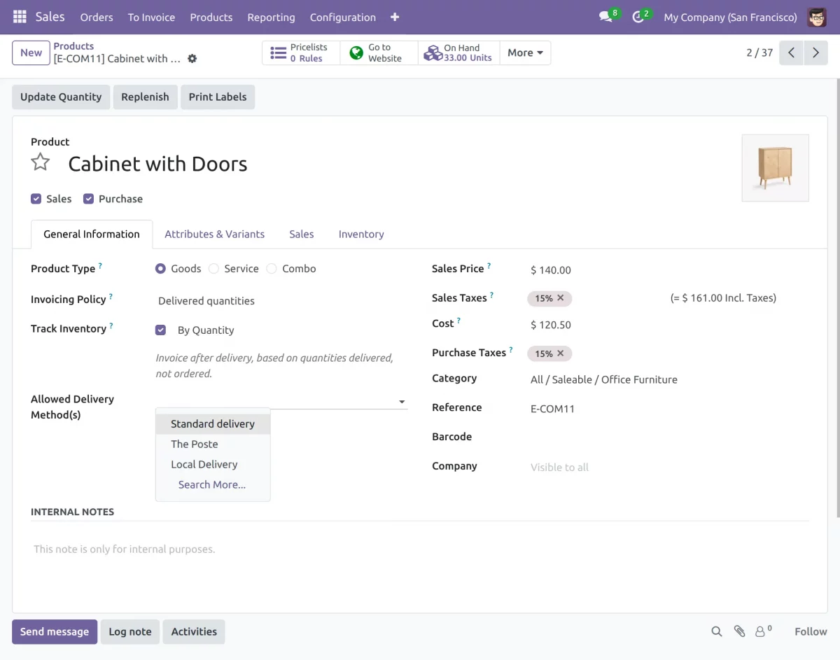 allowed delivery method