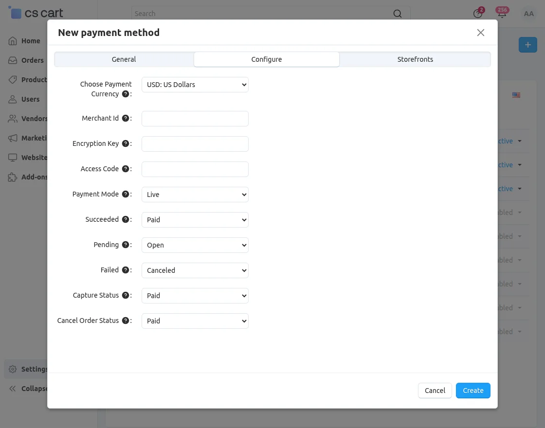 configure payment method