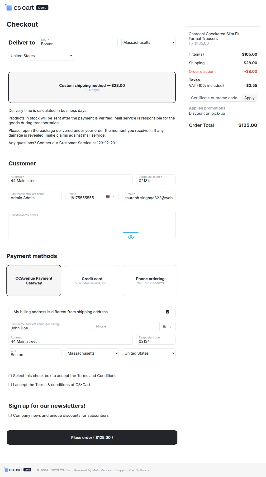 payment gateway at checkout