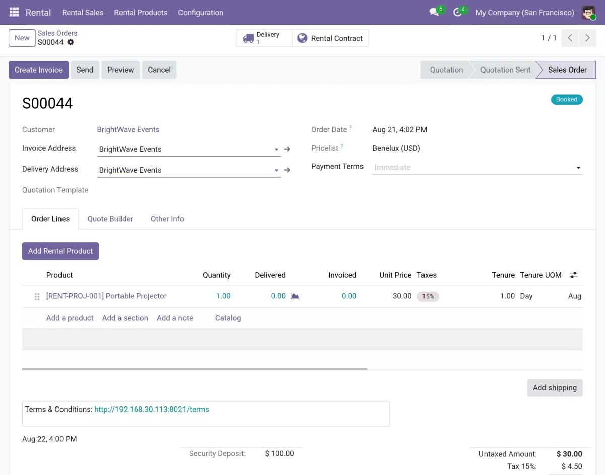 confirm rental booking