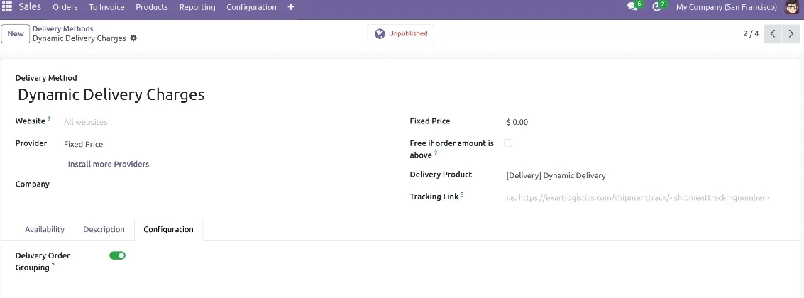 delivery order grouping