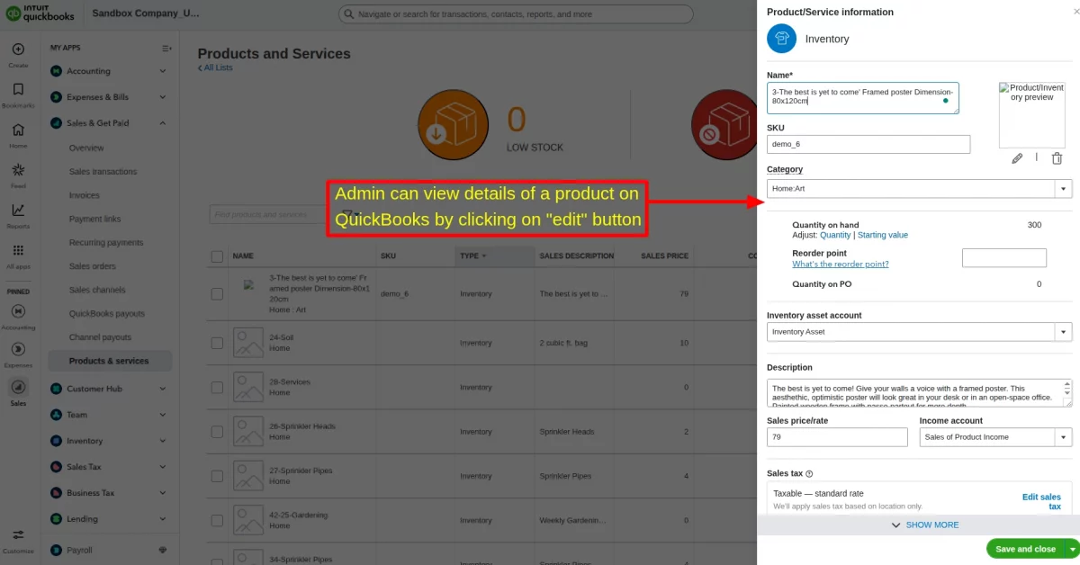 edit the product configurations