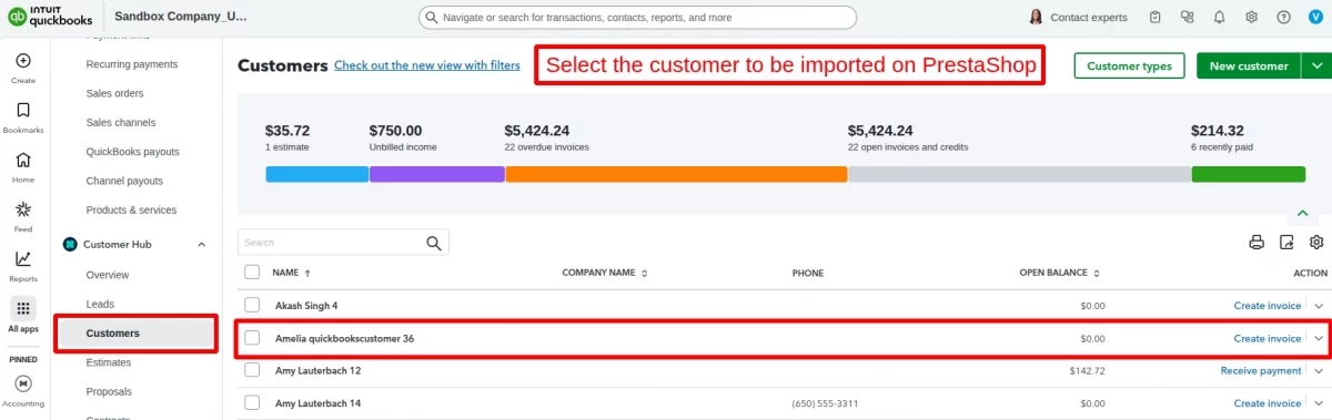 export customers on prestashop