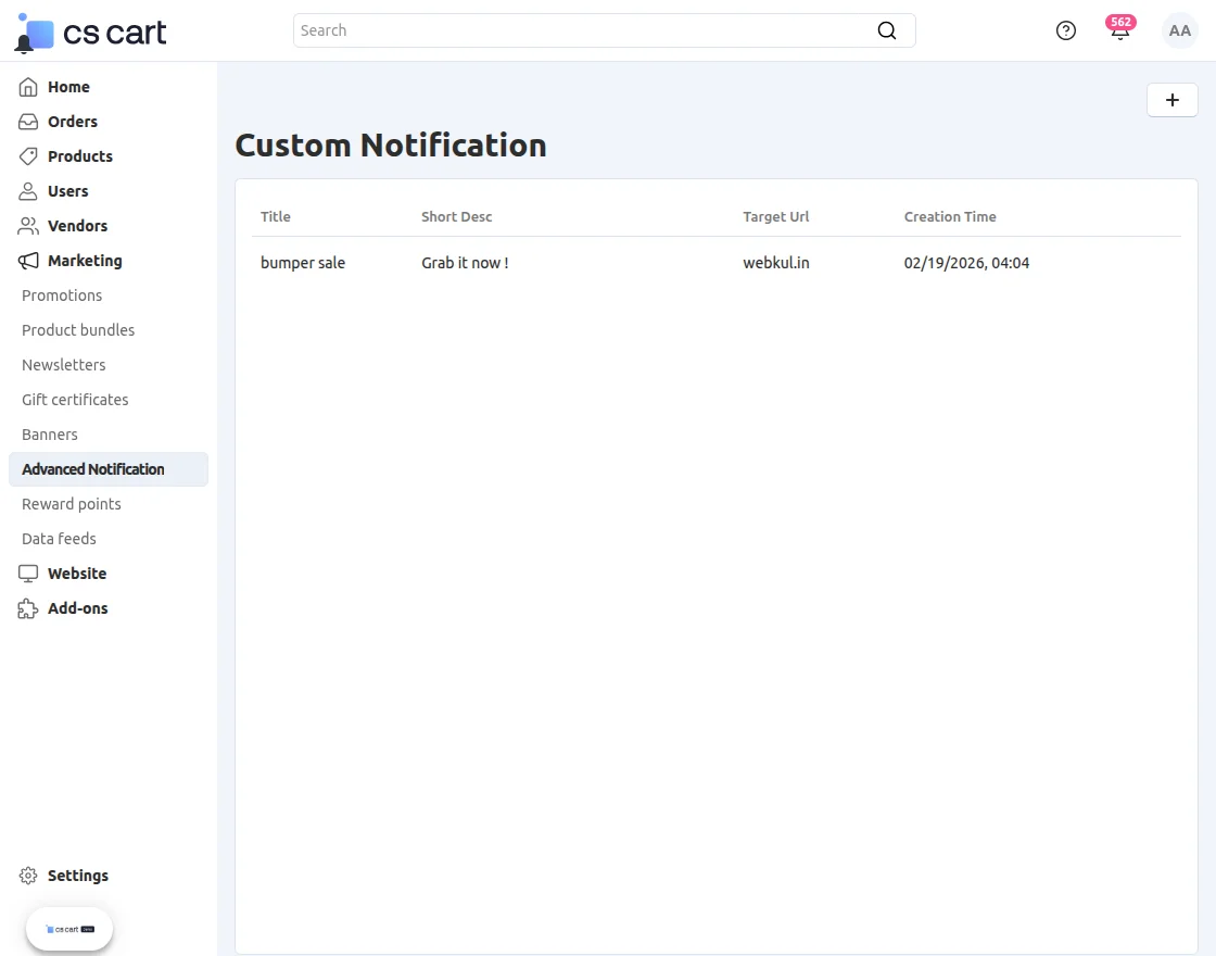 notification setting