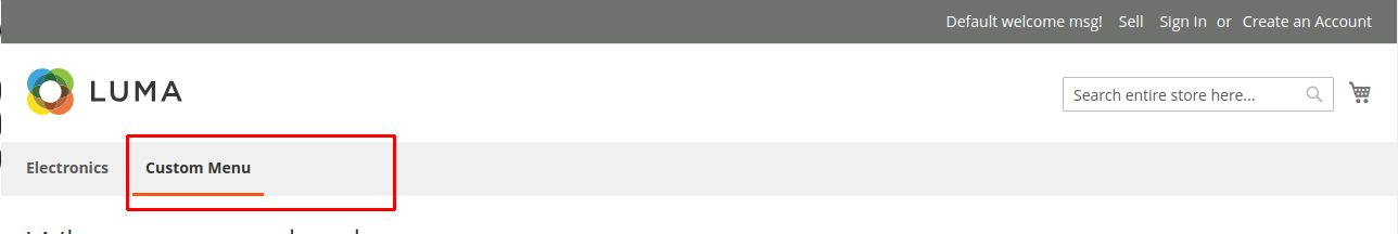 custom link in navigation