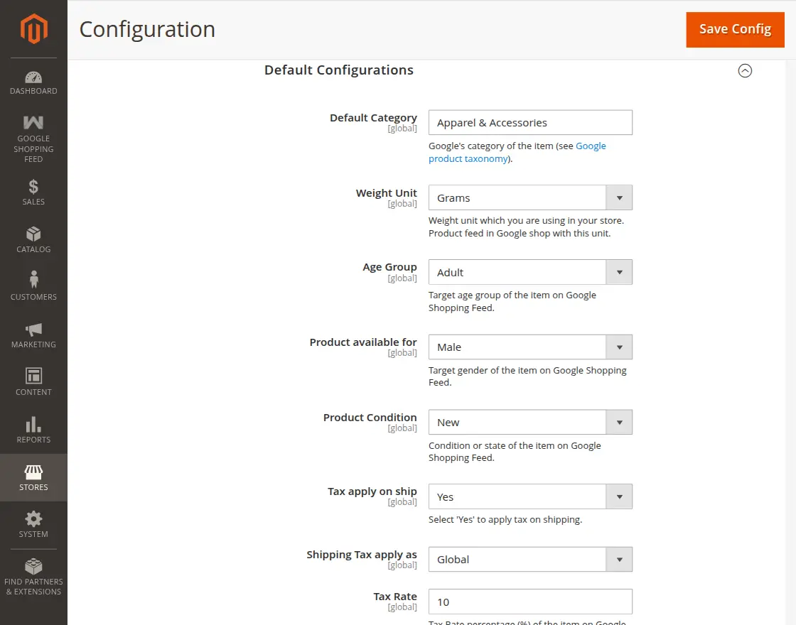 configurationdefault