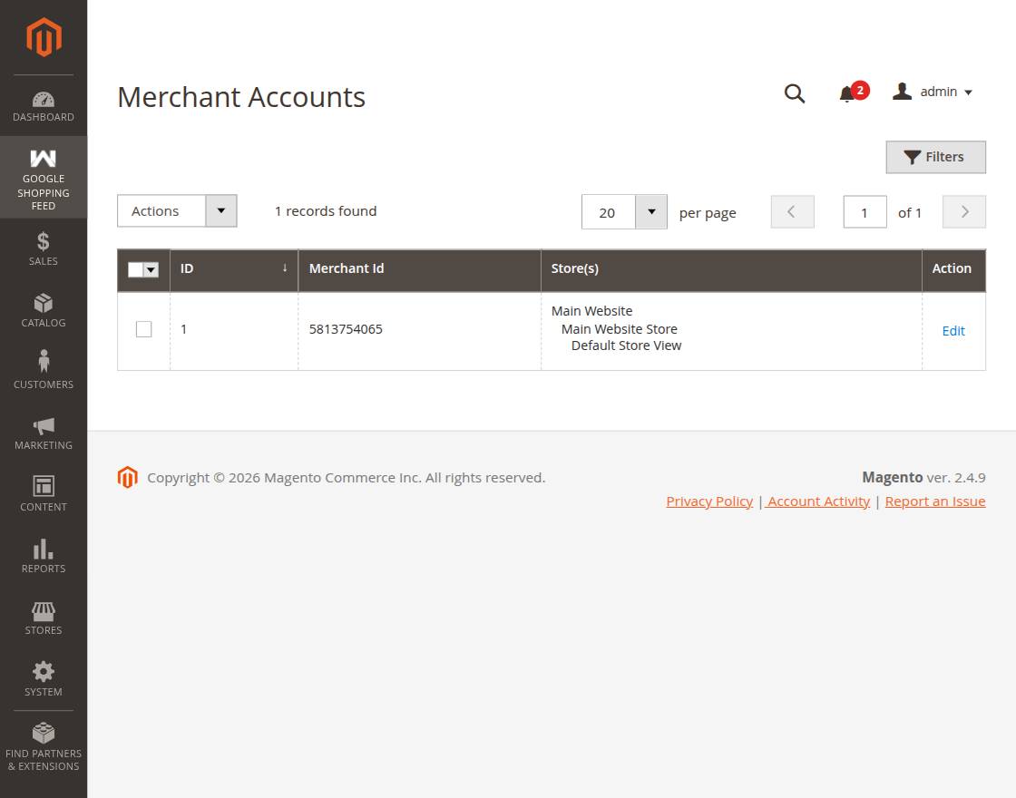 Merchant account