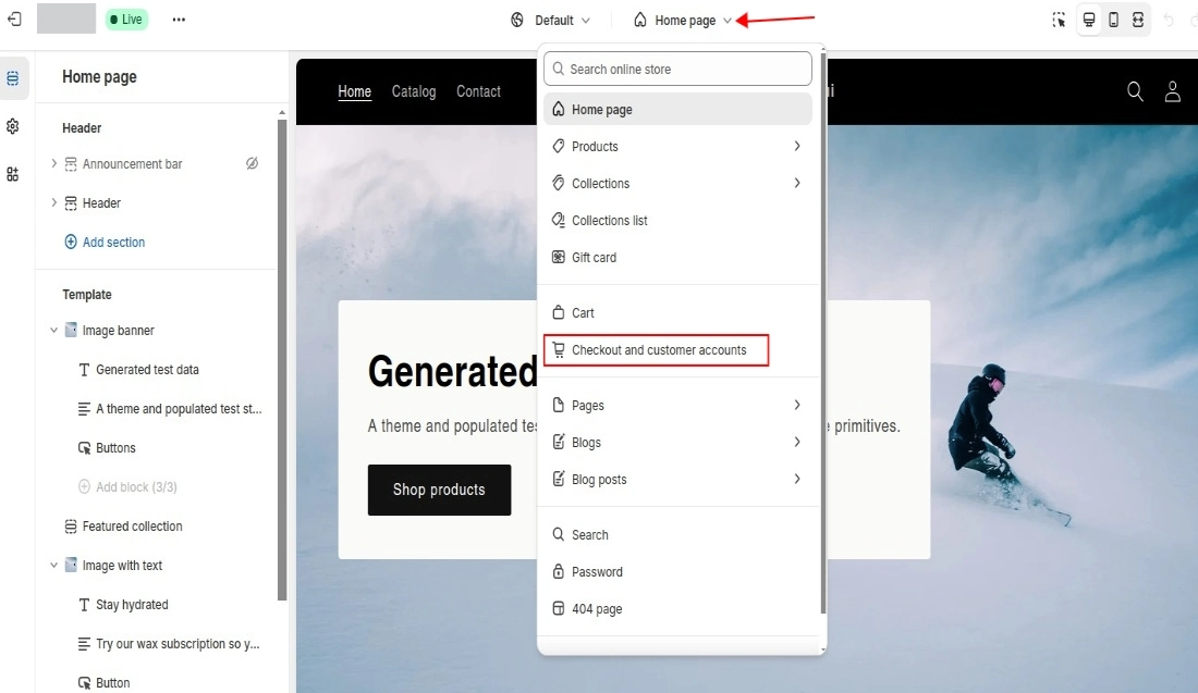 checkout and customer accounts