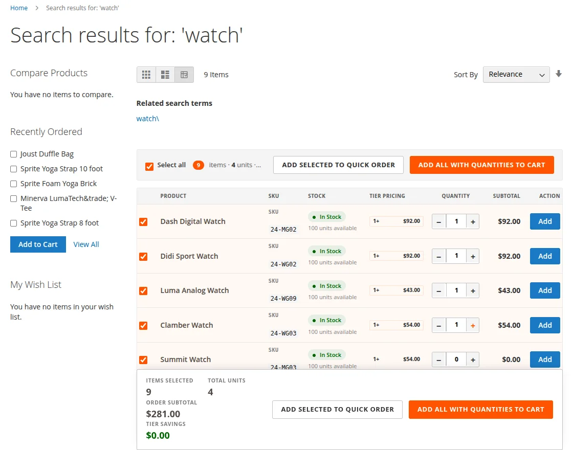 Searched Result prdoduct