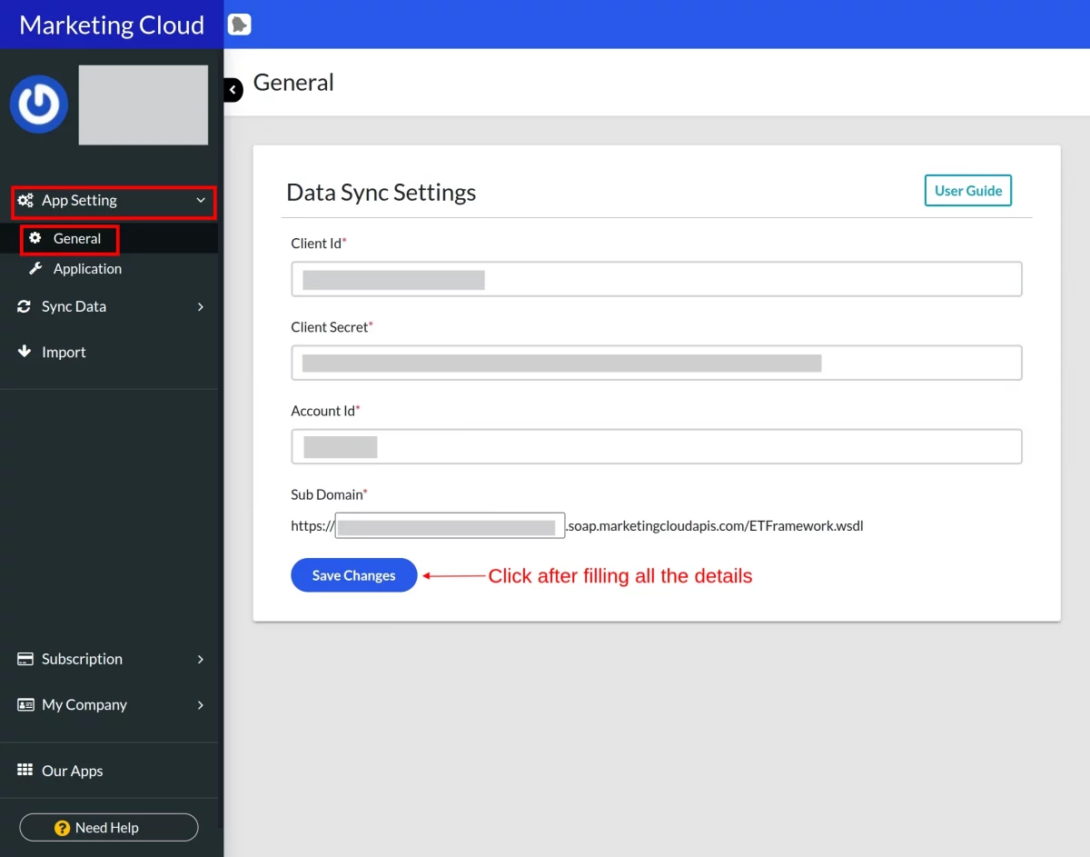 general settings