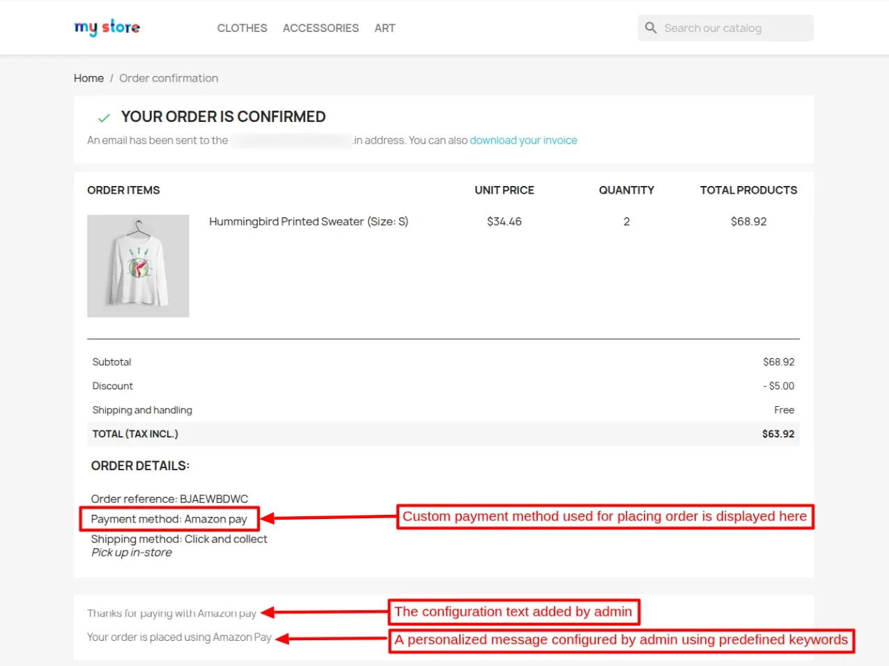 order confirmed amazon pay