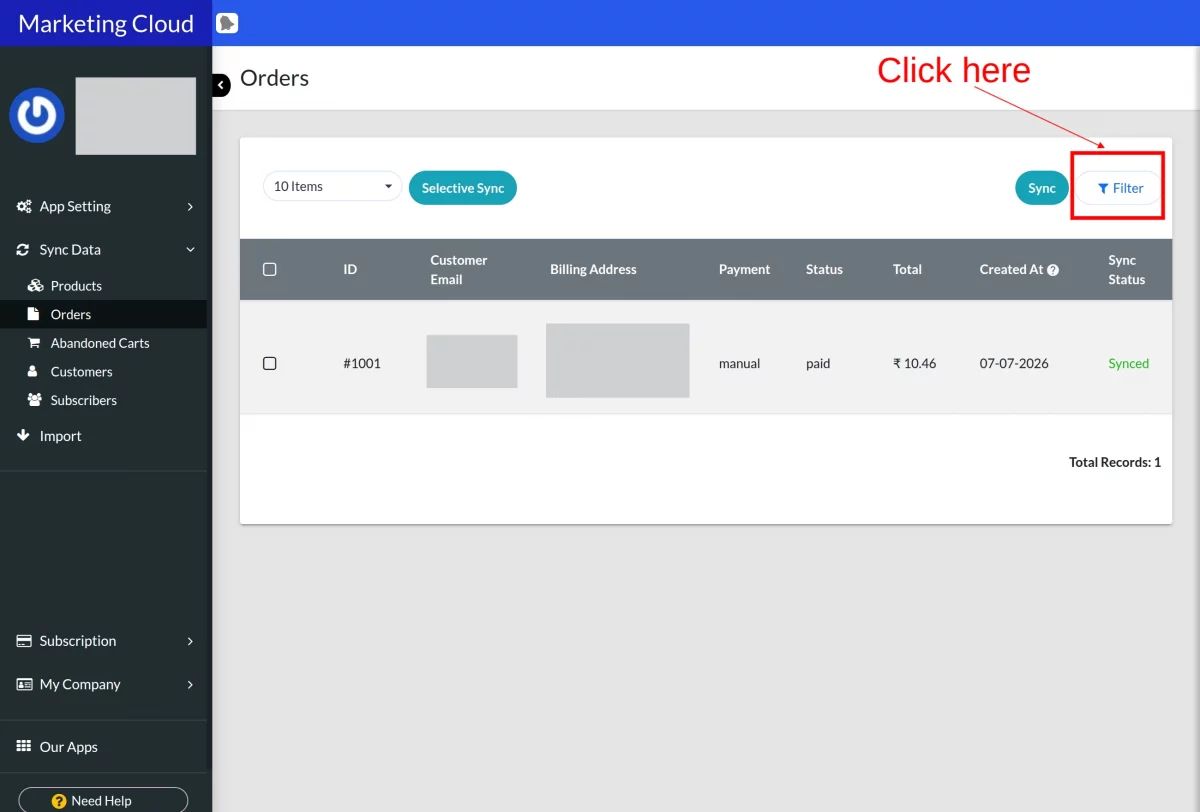order filter