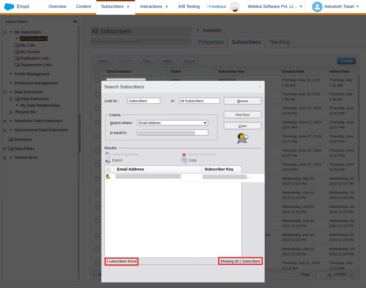 subscriber on marketing cloud end