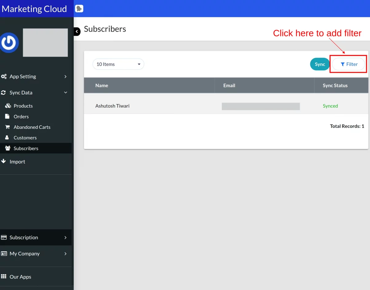 subscriber filter