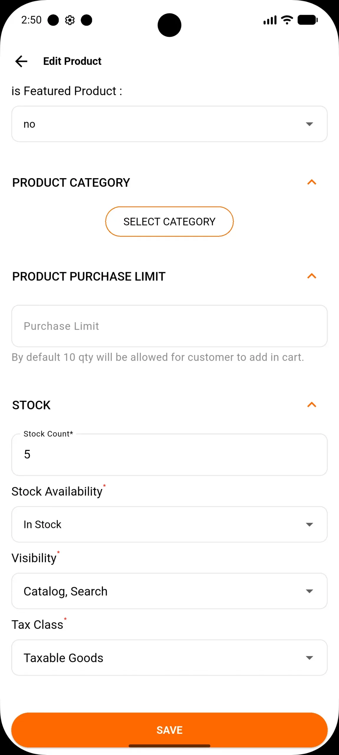 category select