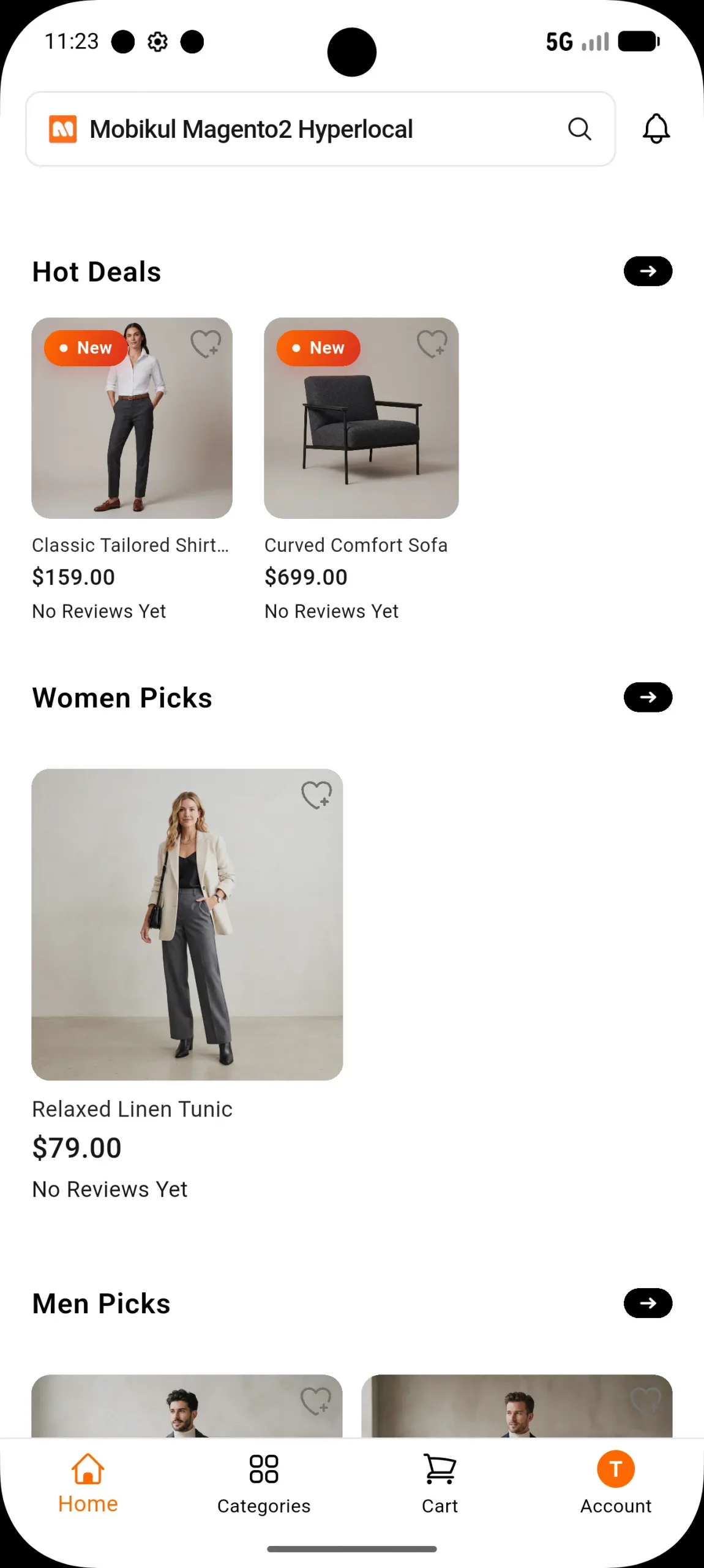 Hot Deals in home page