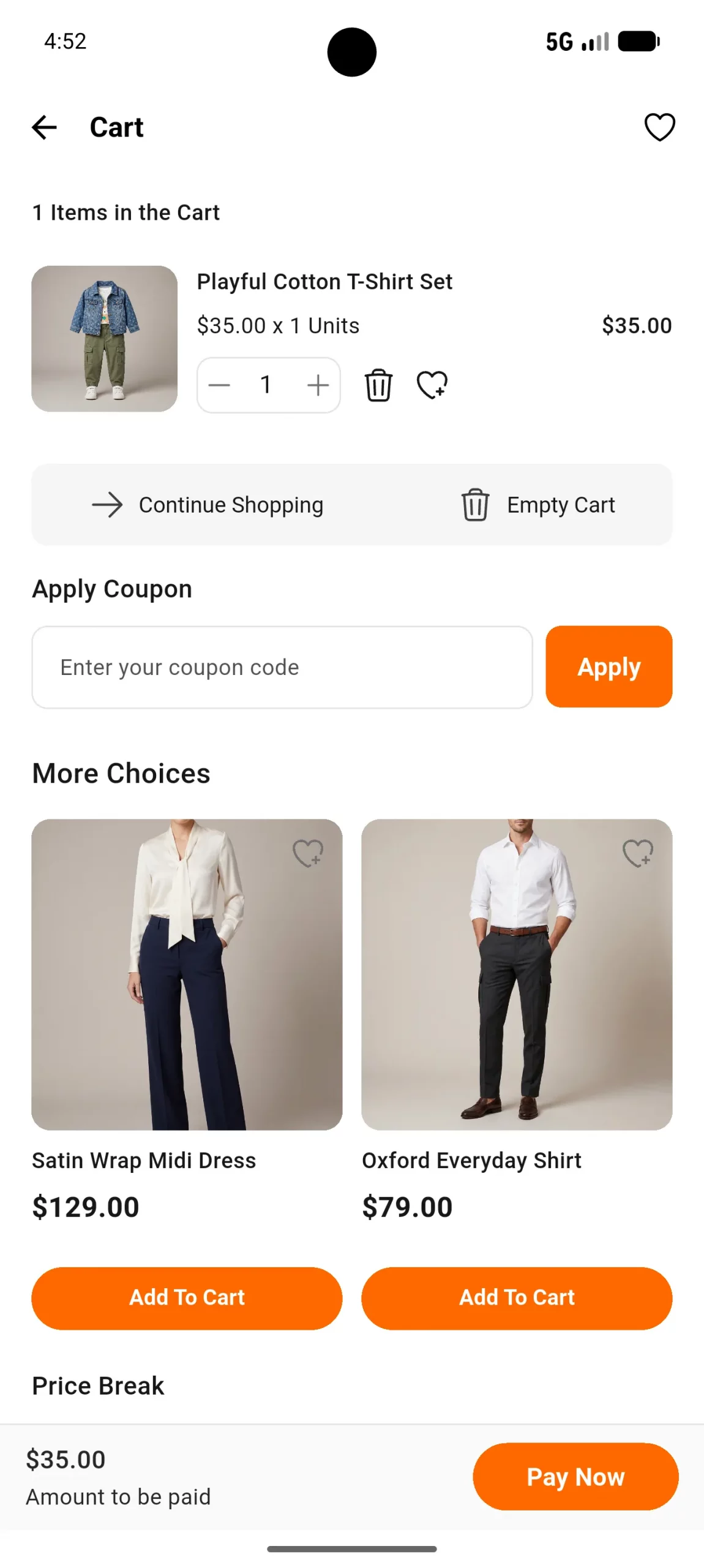 cart page