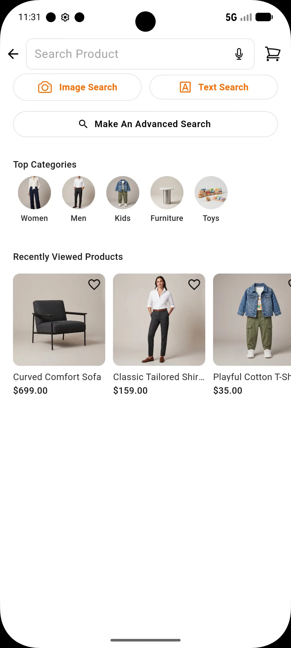search product for hyper local app