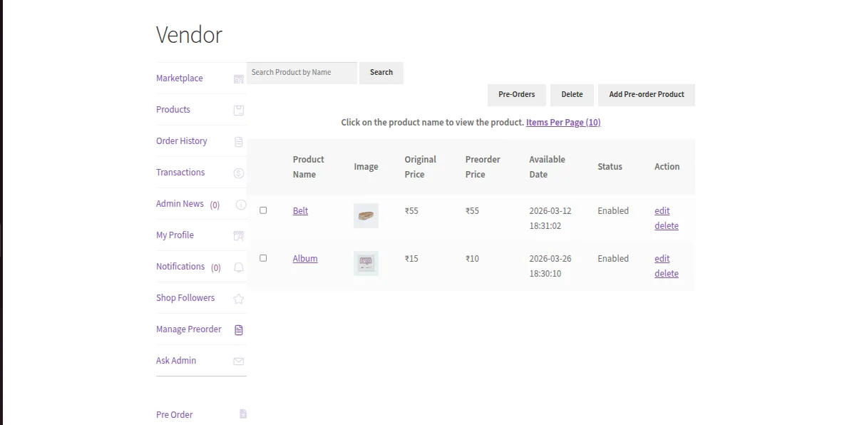 seller-pre-order-list