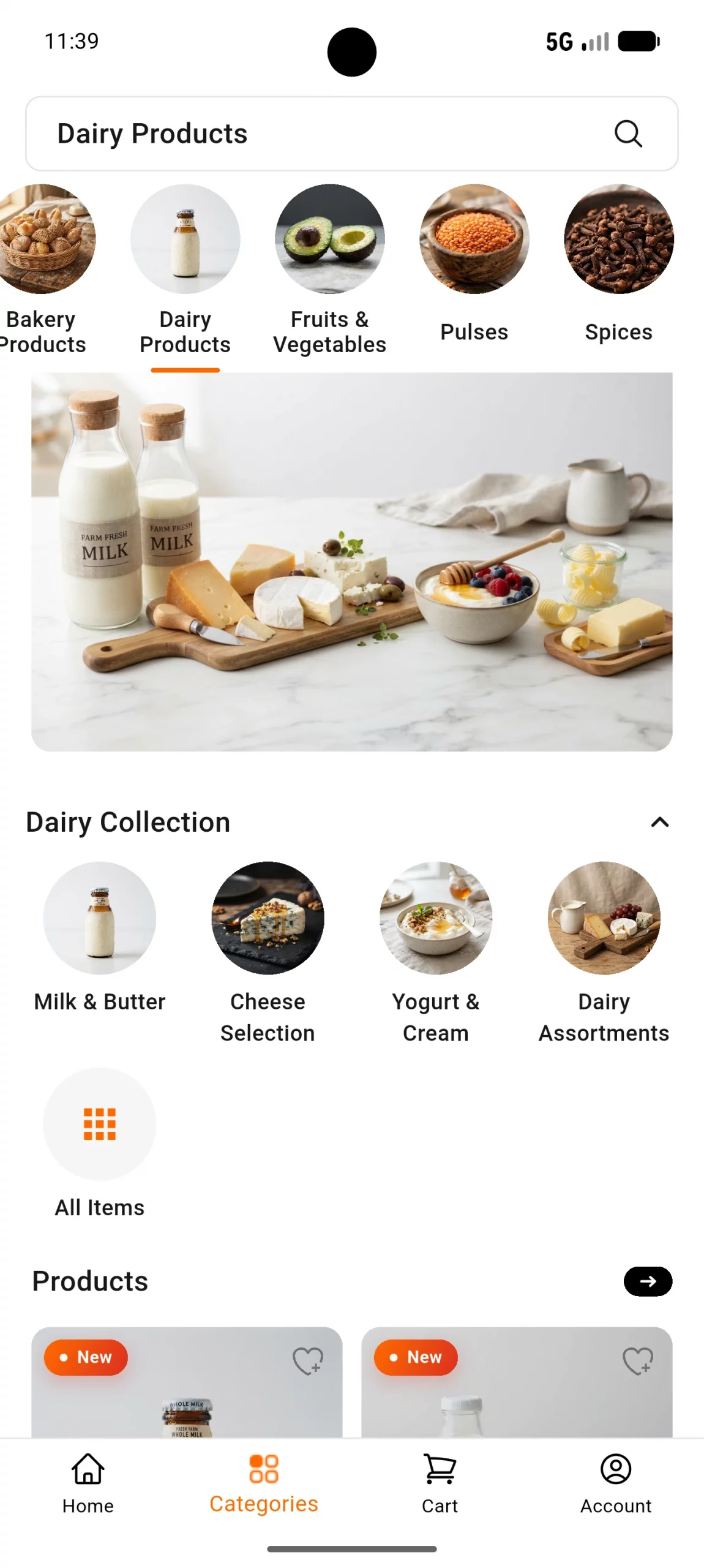 Category Grocery Mobile App