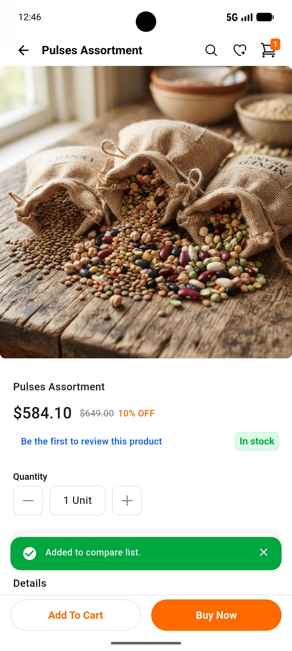 compare-products Magento 2 Grocery Mobile App