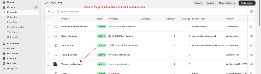 shopify product