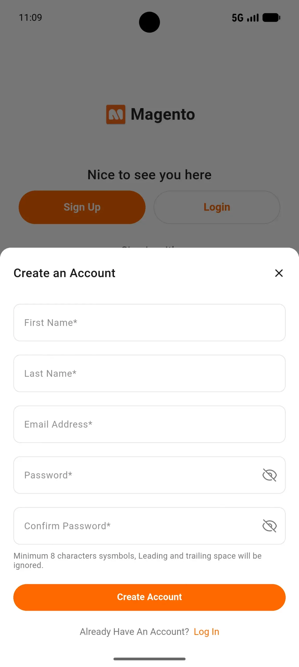 register Magento 2 Grocery Mobile App