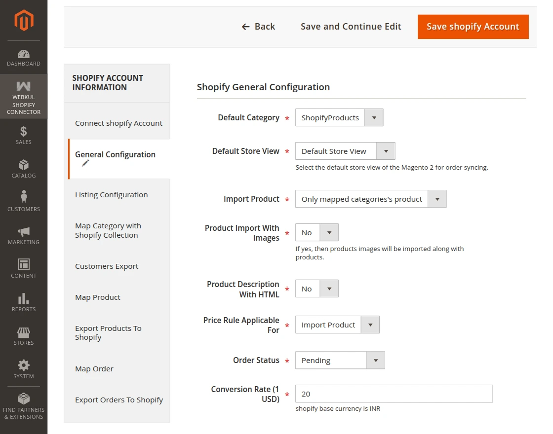 webkul-magento2-shopify-connector-general-configuration