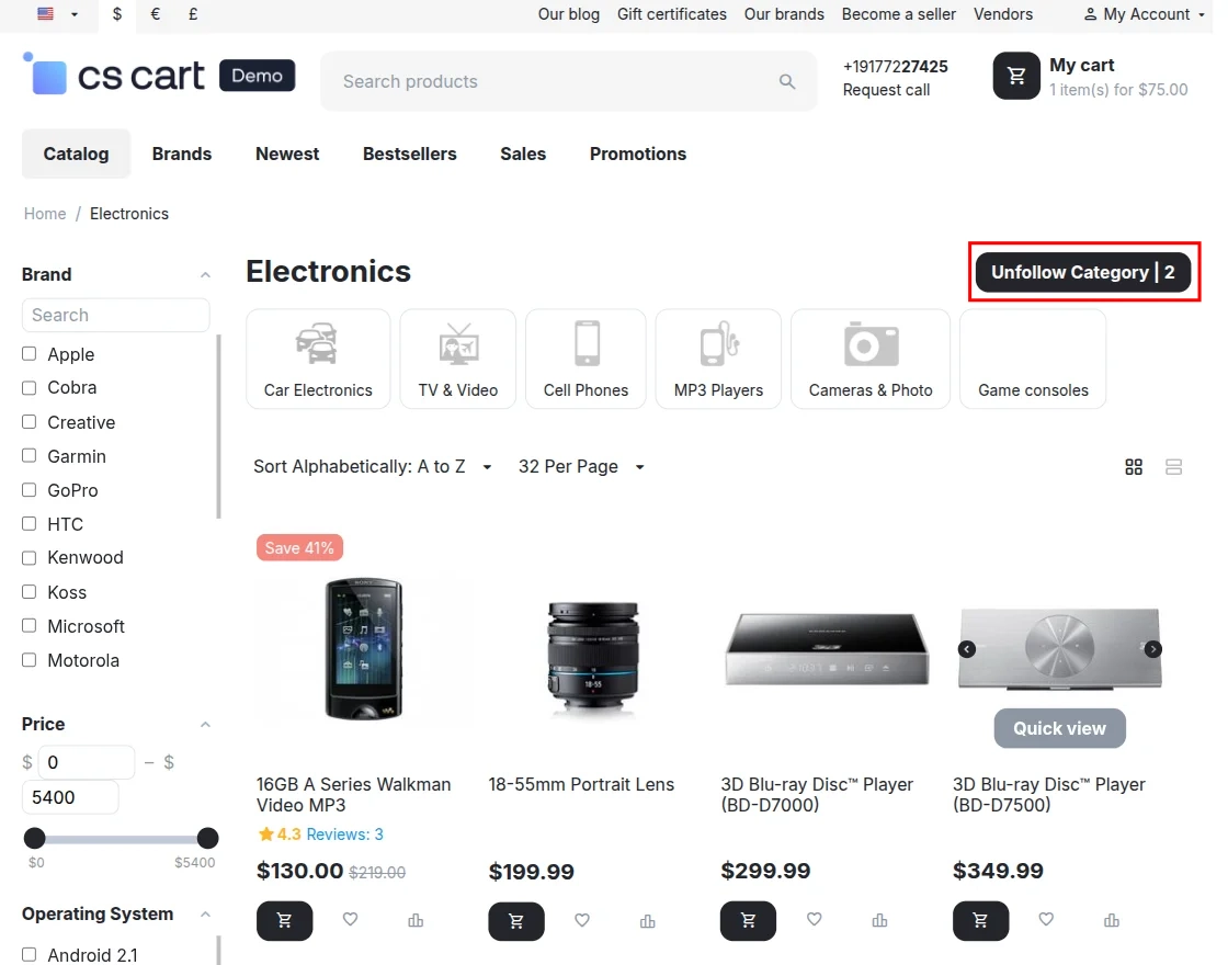CS-Cart follow vendor category page