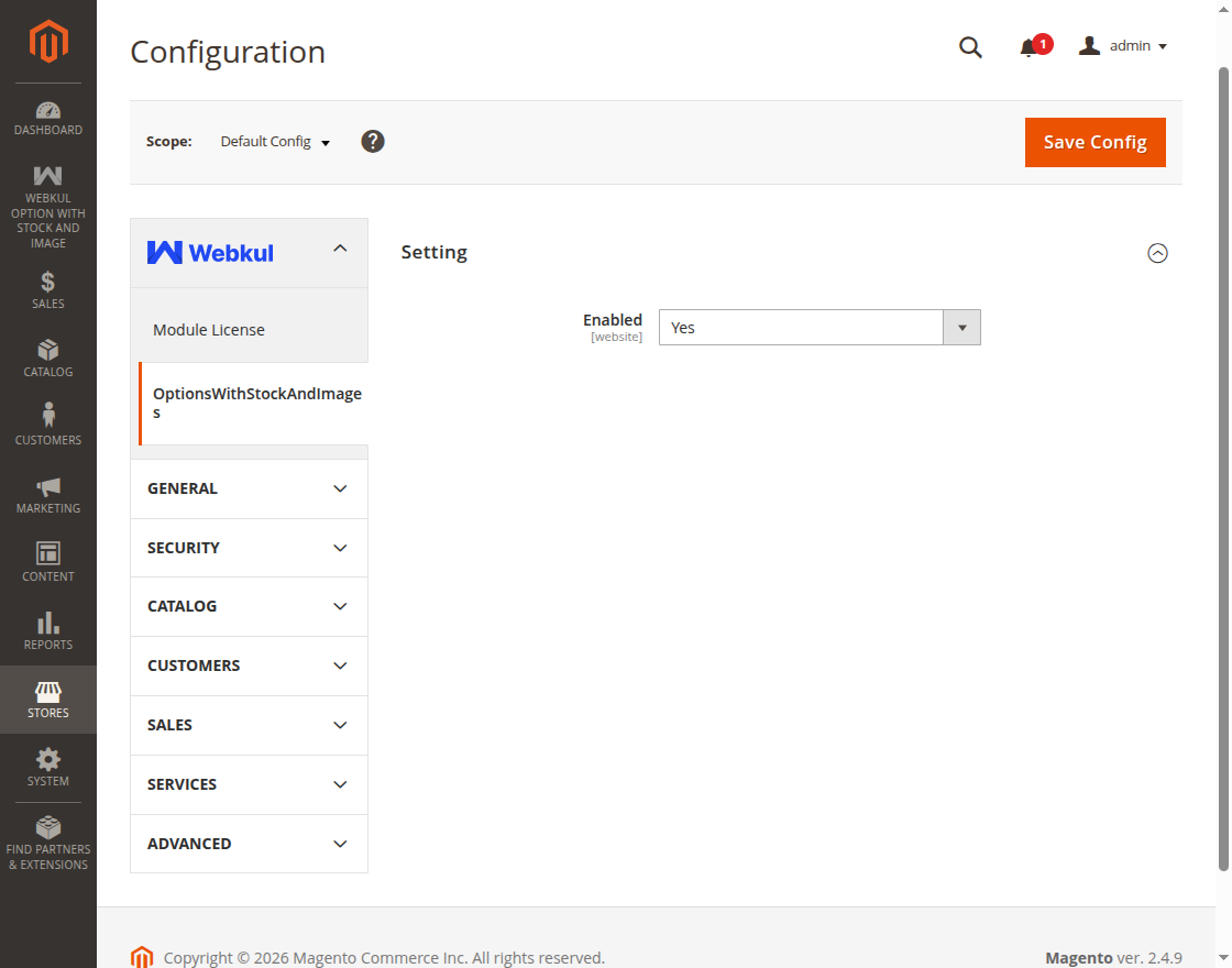 custom option config
