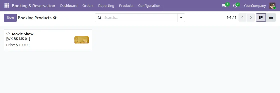 booking products