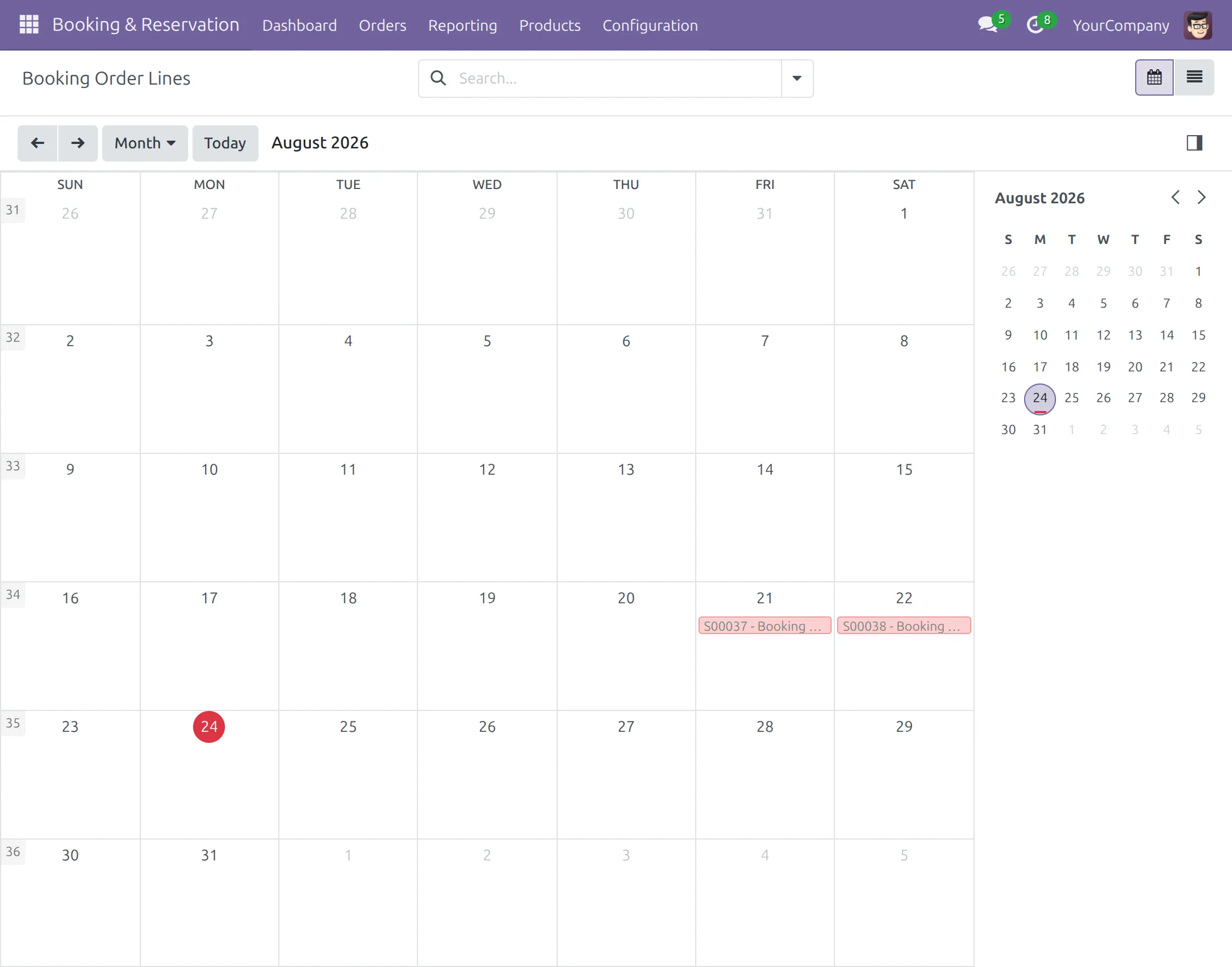 calender view