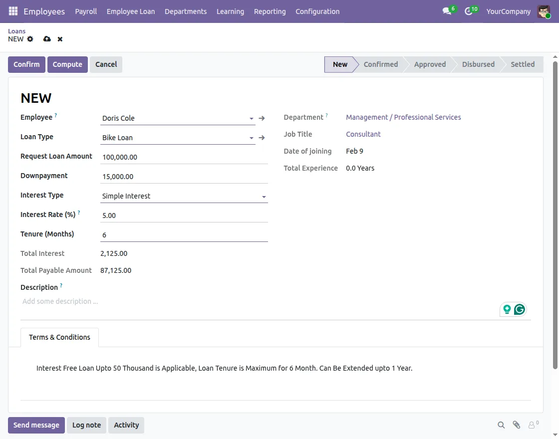 loan request creation