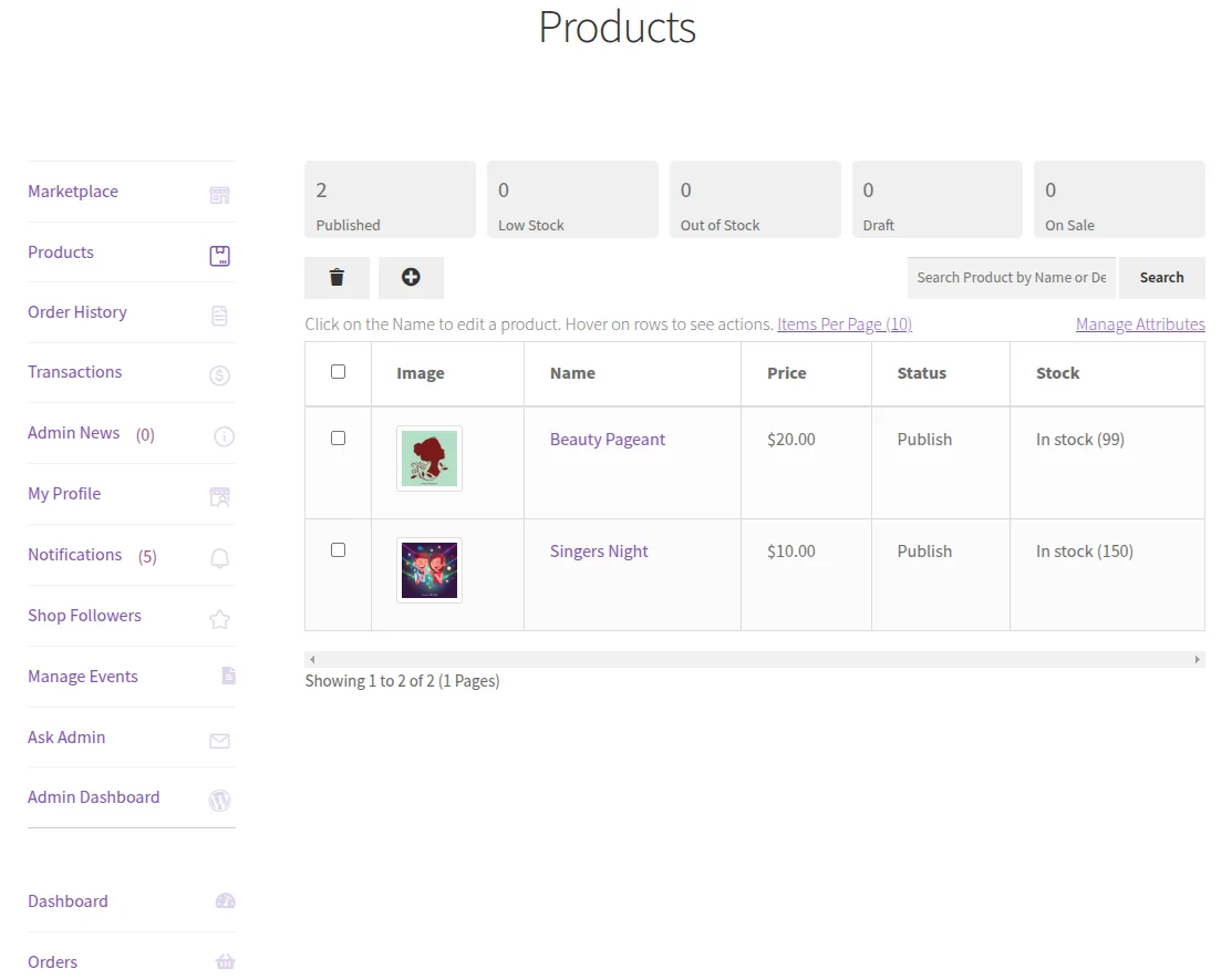 marketplace-event-manager-seller-end-products