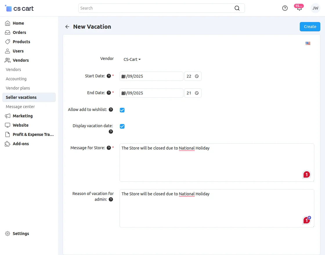 Creatre New Vacation 