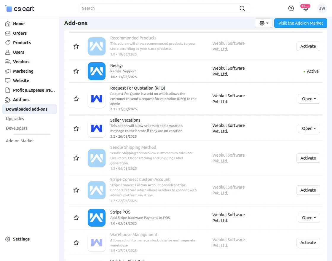 cscart seller vacation