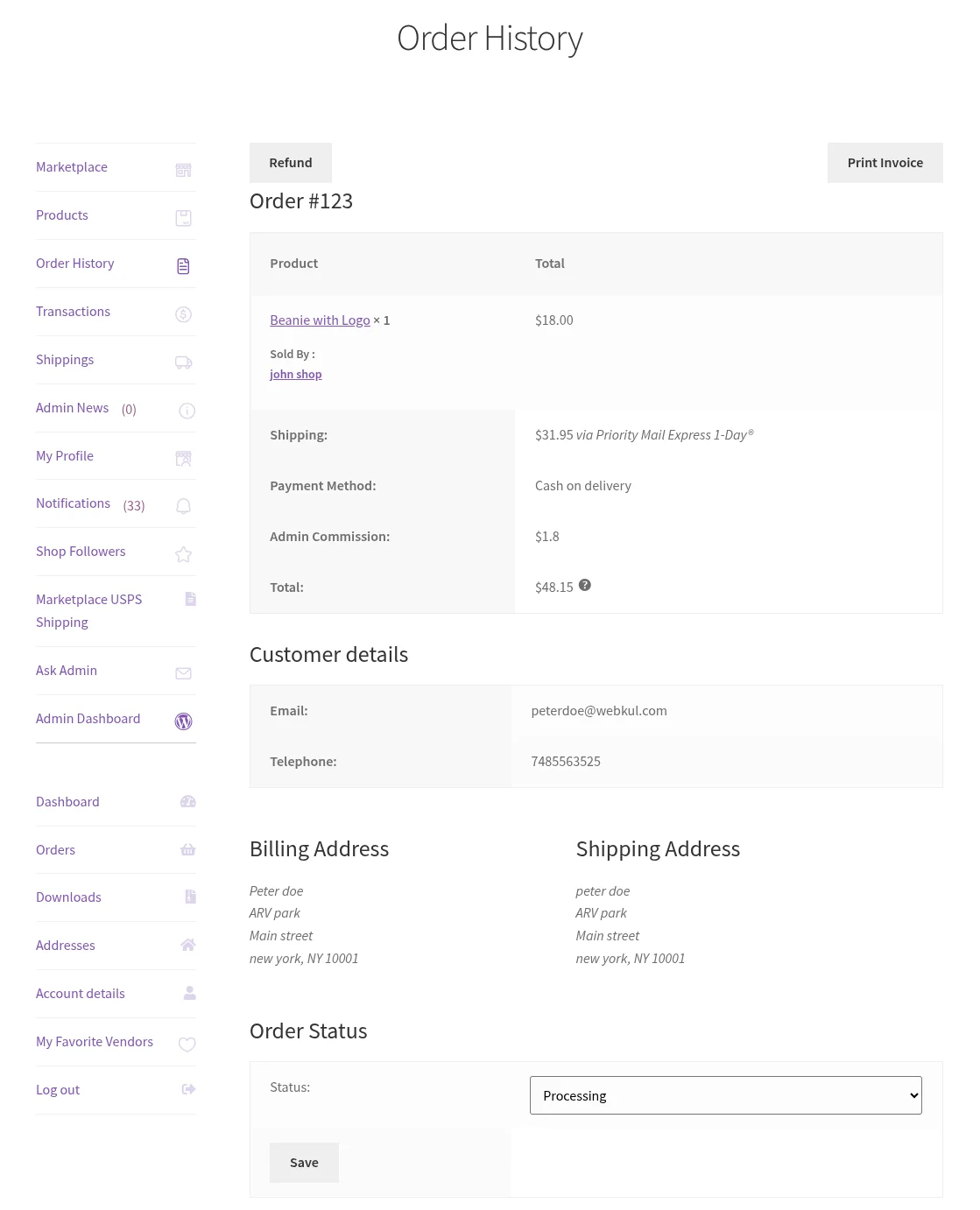 seller order history