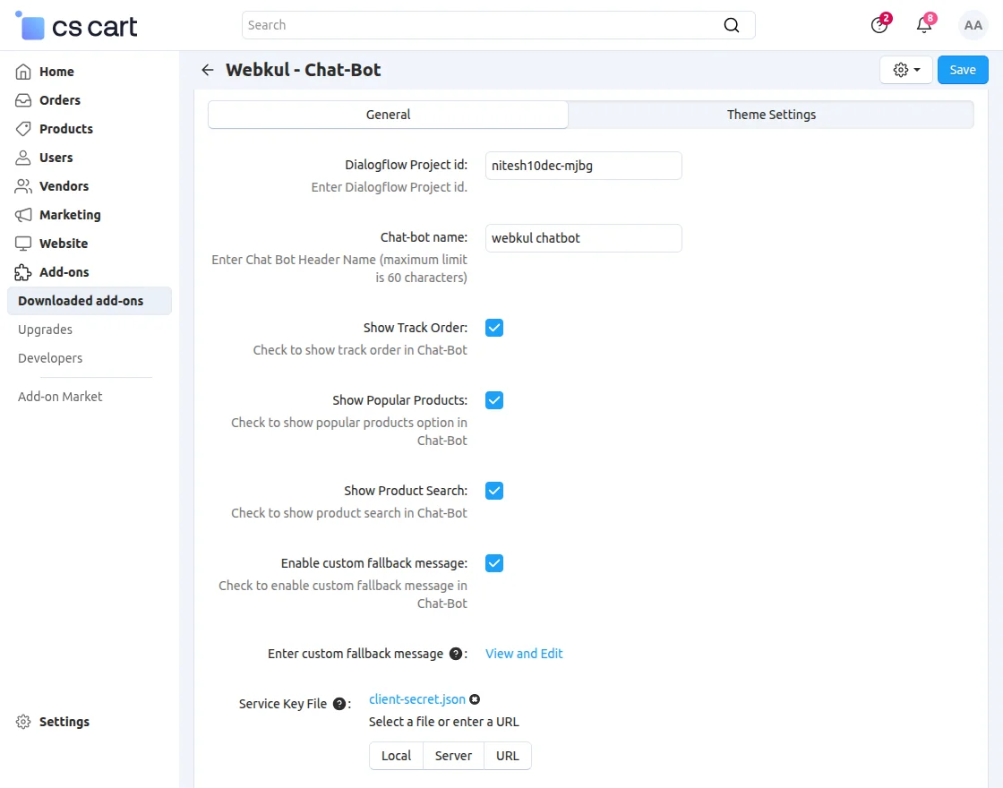 chatbot configuration