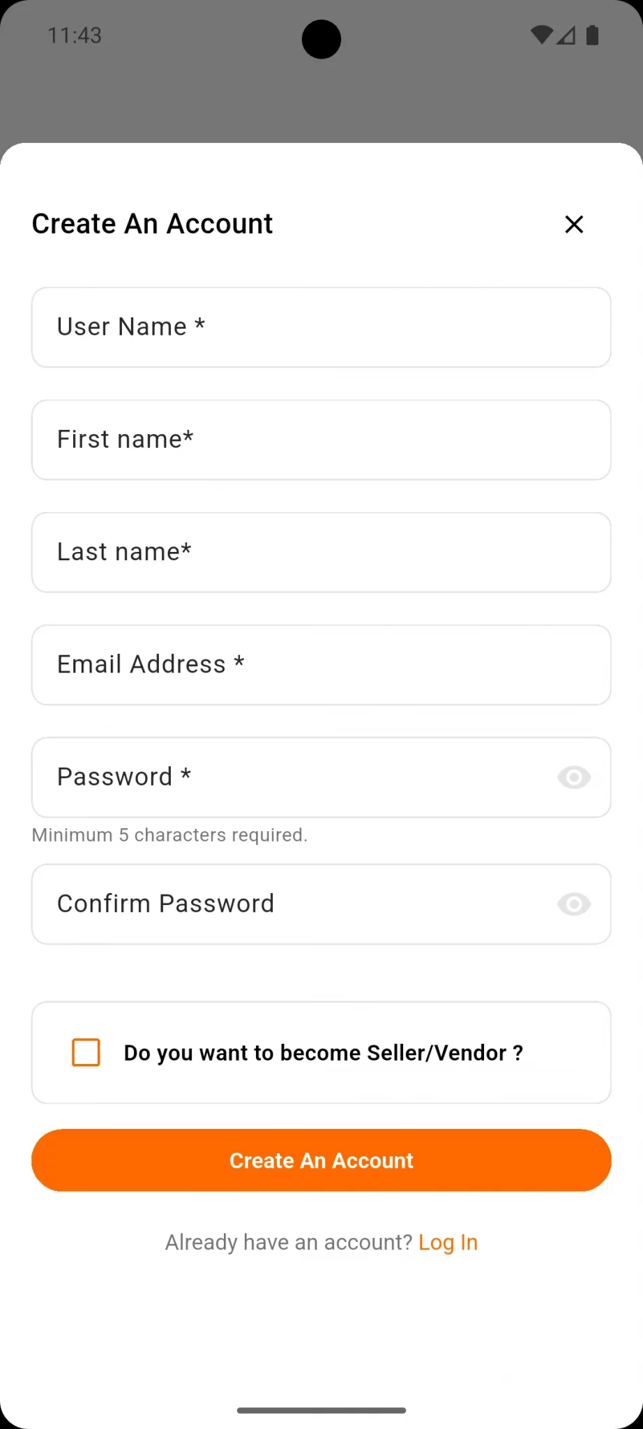 Create seller Account