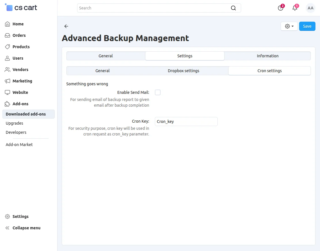 CS-Cart cron job settings