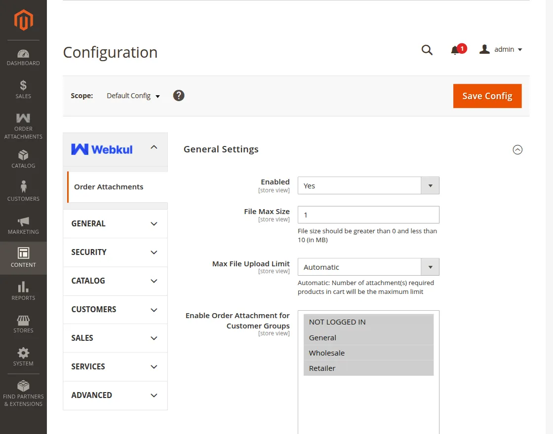 module configuration