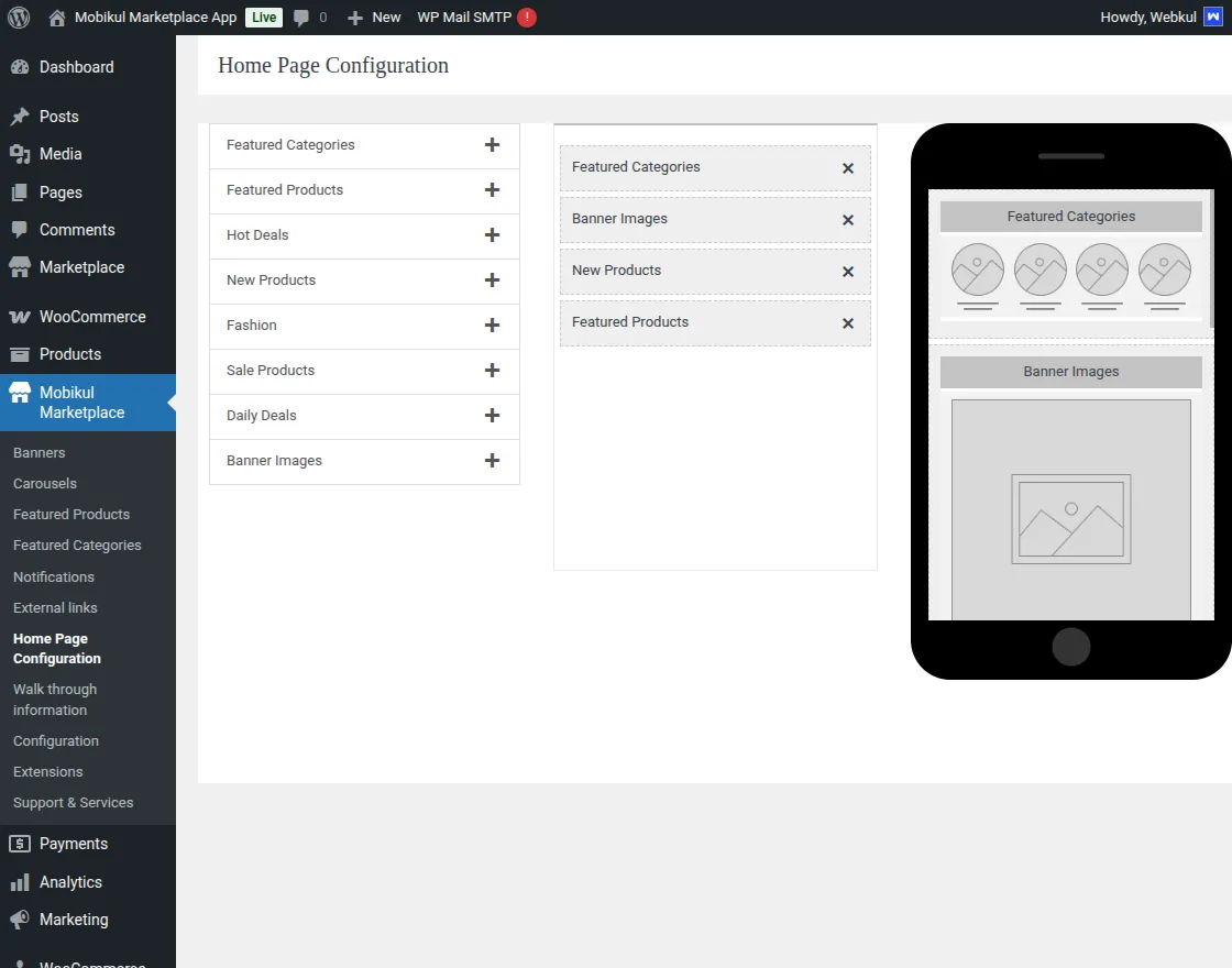 woocommerce-mp-api-application-homapage-configure
