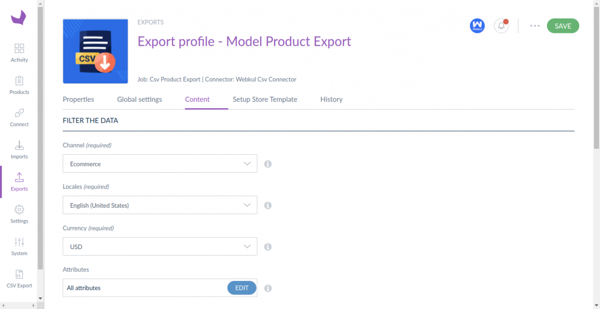 Akeneo CSV Export Module | PIM Customized Data Extension