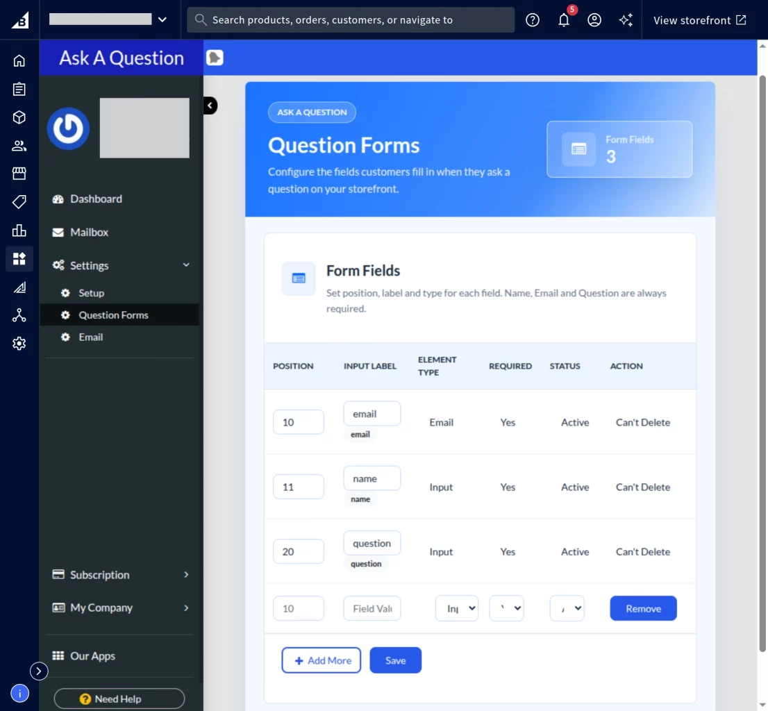 question form